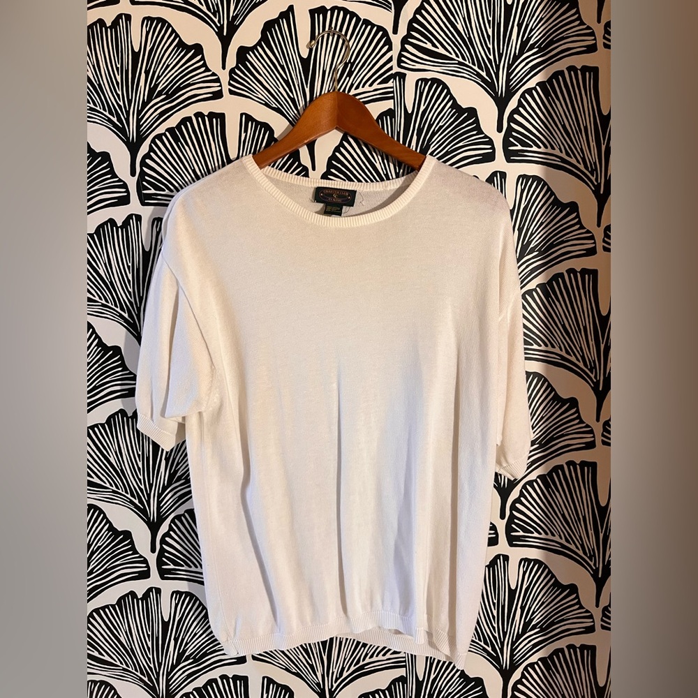 Charter Club White Short Sleeve knit cotton Tee